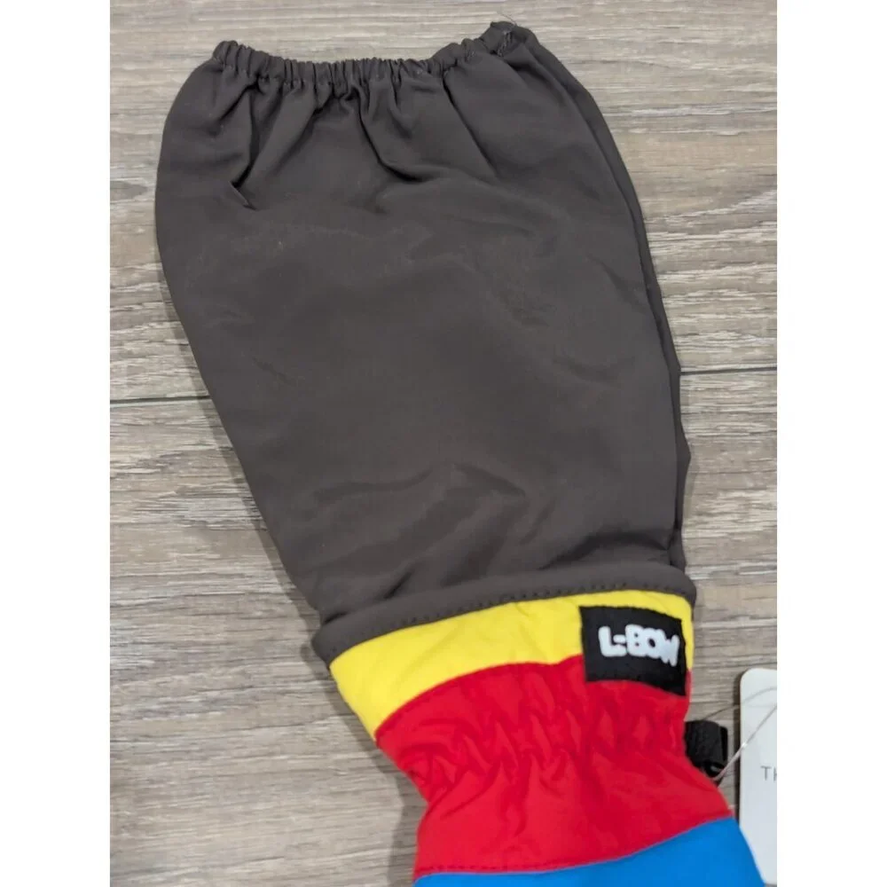 L-Bow Kids Waterproof Extra-Long Thinsulate Mittens Size Small Blue Red Yellow